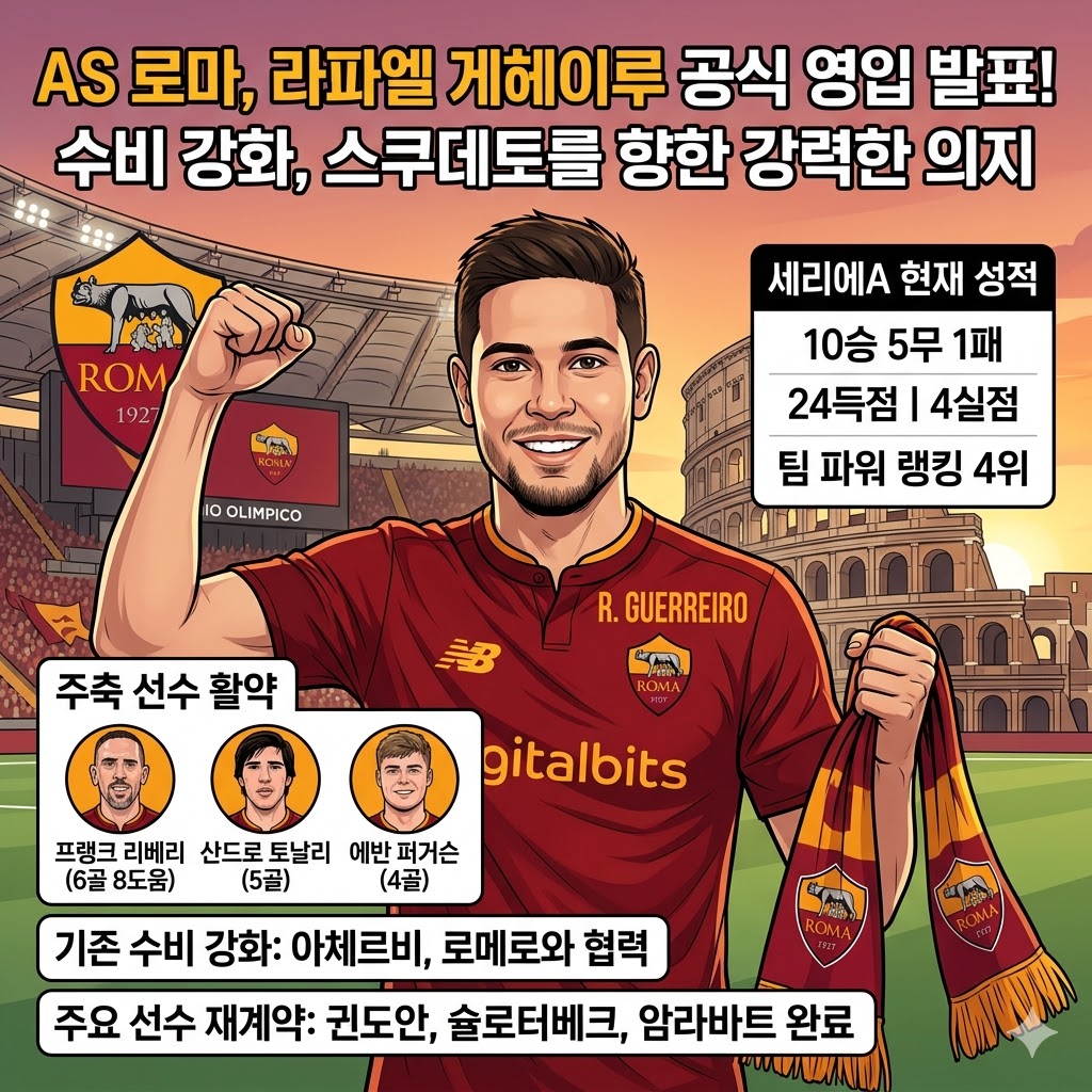 로마, 철벽 수비 완성! 게헤이루 영입 공식 발표